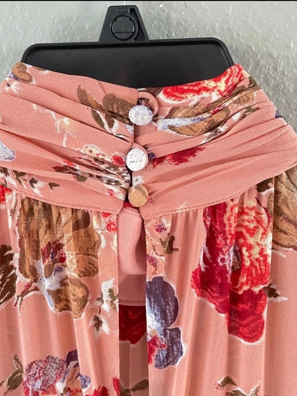 Cinq a Sept Jamie Dress Bare Rose Multi US 12 Tiered Ruffle - Picture 5 of 8